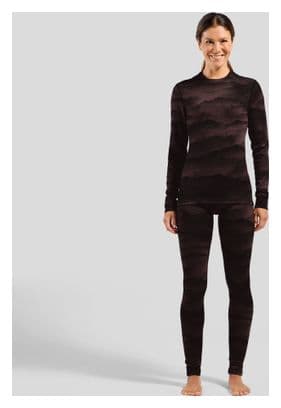 Collant Long Femme Odlo Merino Warm Heritage Noir/Violet