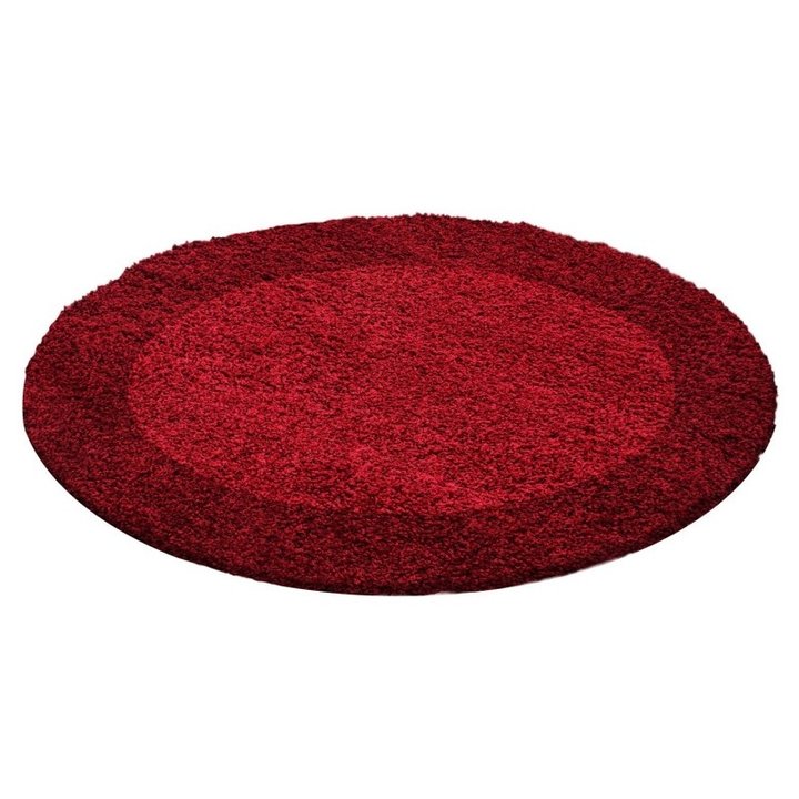 Rond Hoogpolig vloerkleed - Edge Rood