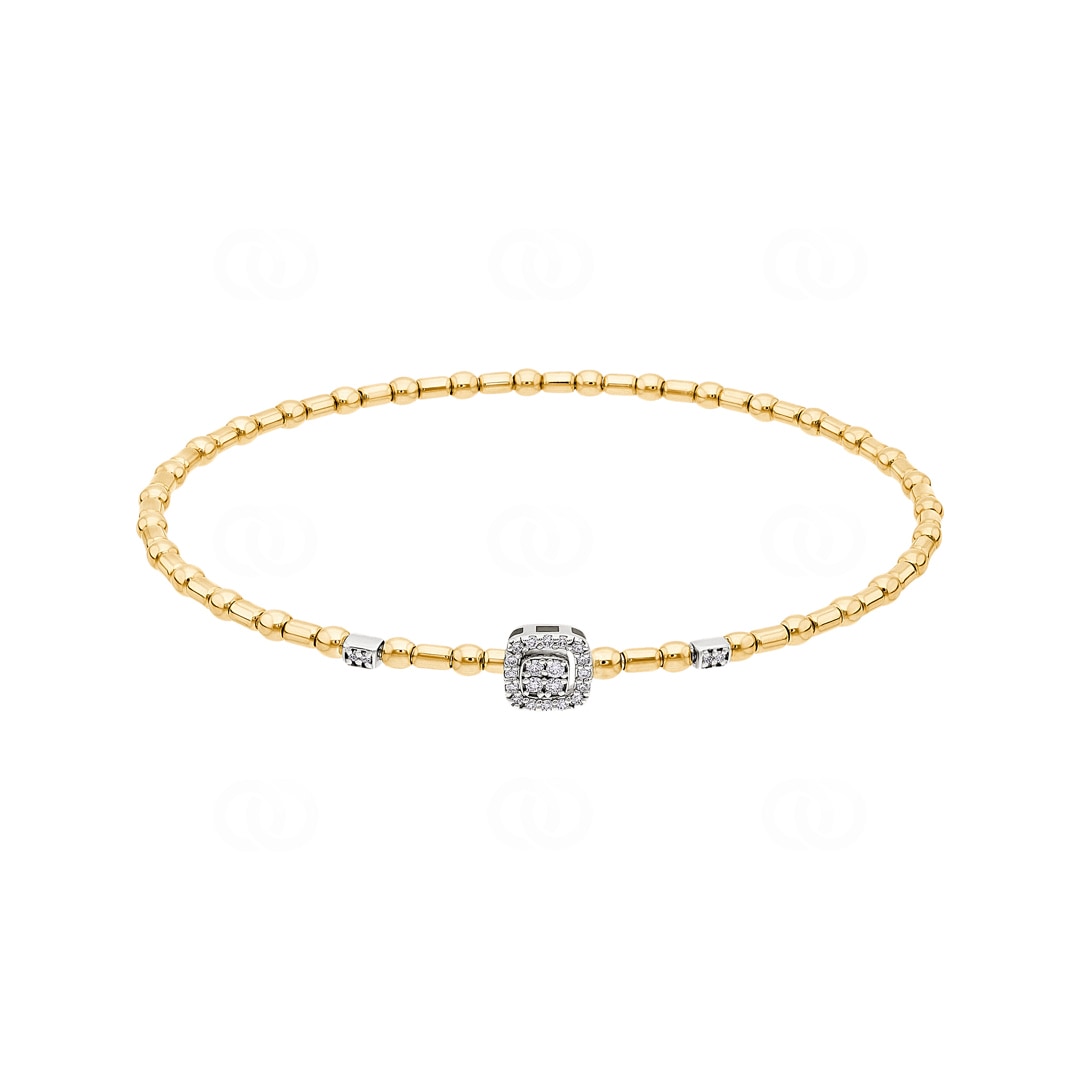 Armreif 750/18 K Gelb-/ Weissgold mit Diamanten 0.12 ct H/si