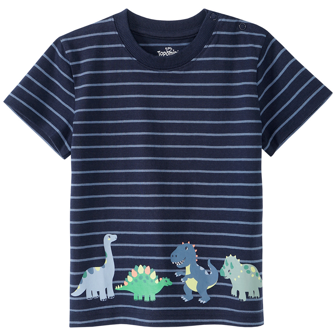 Topomini Baby T-Shirt mit Dino-Motiven dunkelblau