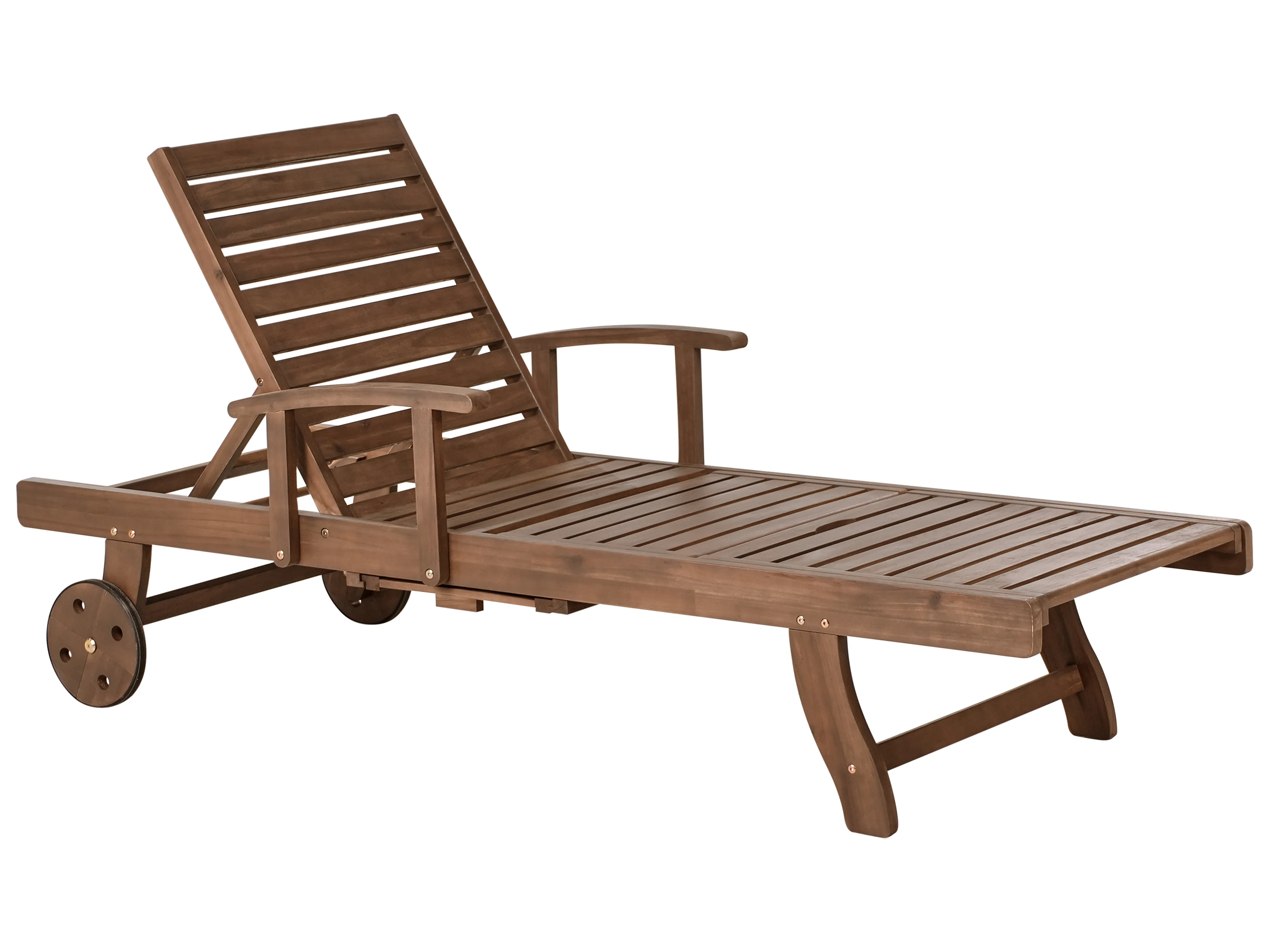 Ligstoel met kussen AMANTEA PREMIUM Acaciahout Taupe