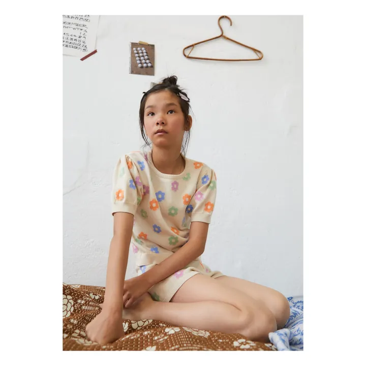 the new society Pull Manches Courtes Kent Coton Bio | Crème