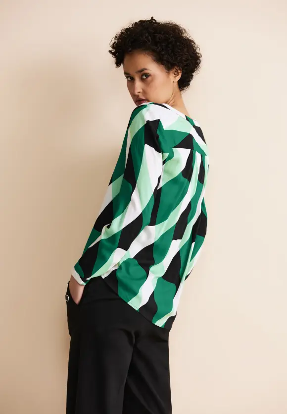Viskose Bluse mit Print - fresh spring green