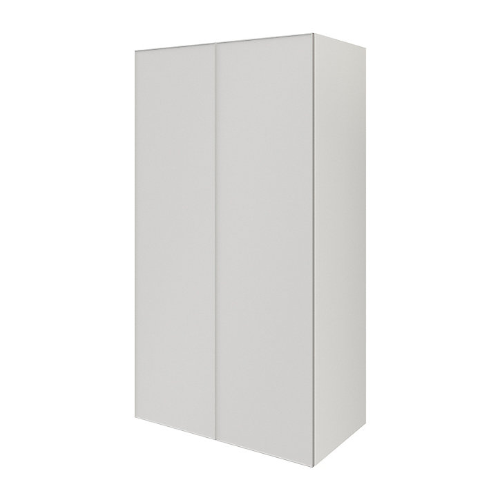 Armoire penderie blanche portes battantes gris clair mat GoodHome Atomia H. 187,5 x L. 100 x P. 60 cm