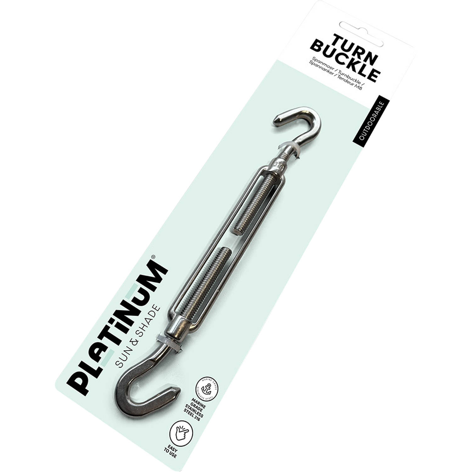 Platinum spanhaak voor schaduwdoek (M8)