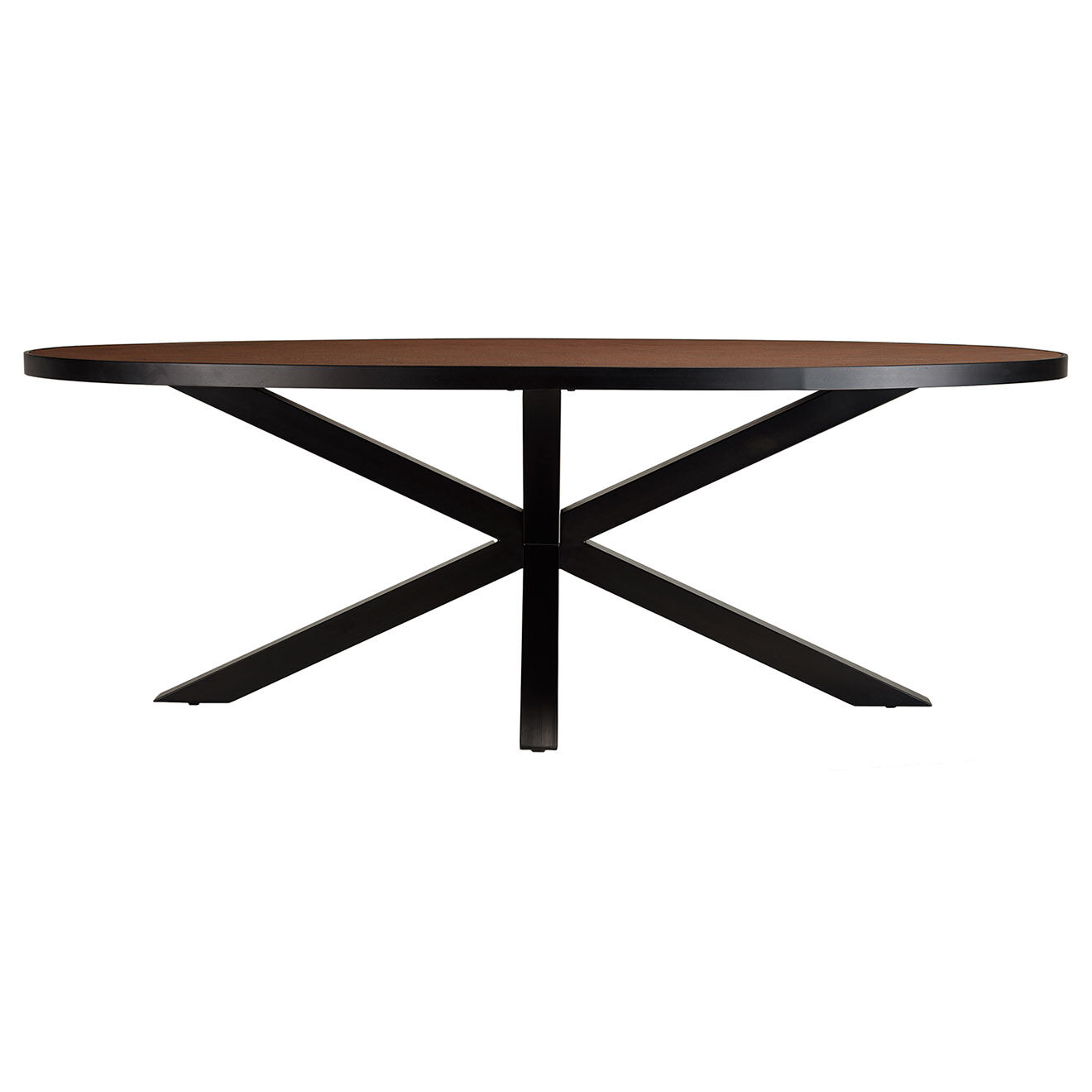Macabane Table à manger effet pierre Basile bois/noir - 220x110x76 cm