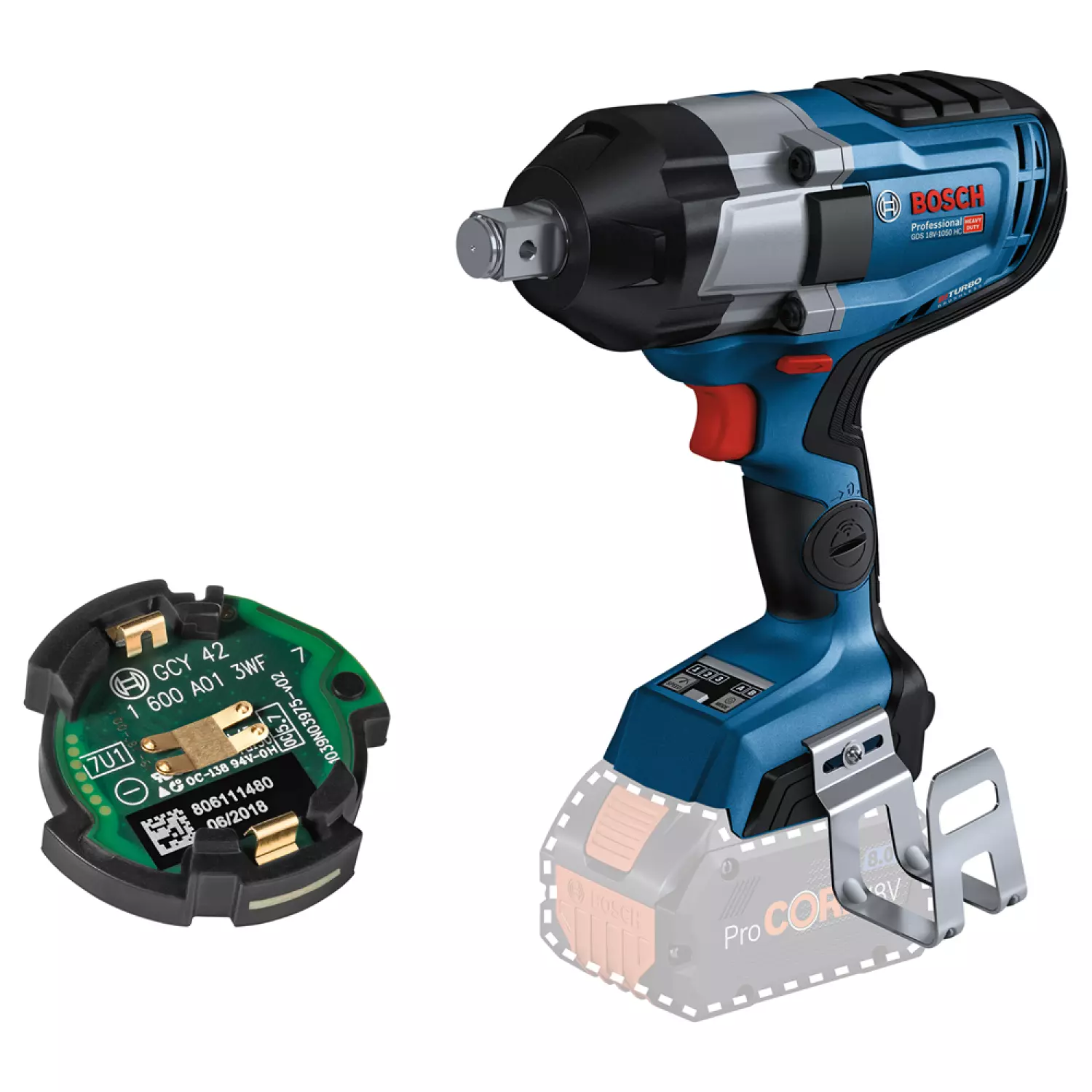 Bosch GDS 18V-1050 HC 18V Li-Ion accu BiTurbo slagmoeraanzetter body incl. Bluetooth module in L-Boxx - 1050Nm - koolborstelloos