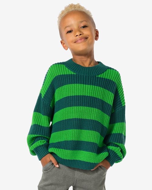 pull enfant en maille vert