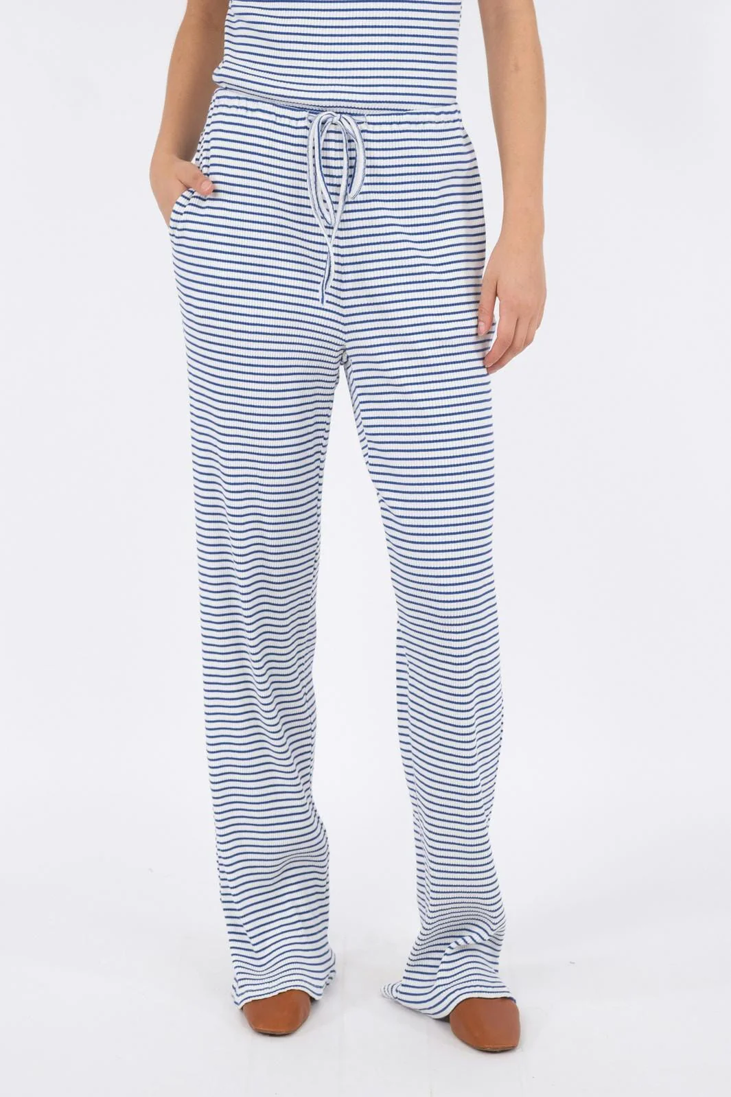 Neo Noir Geri Stripe Pants blue