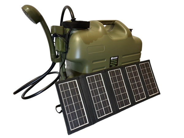 Douche de camping rechargeable Holdcarp avec panneau solaire 10W