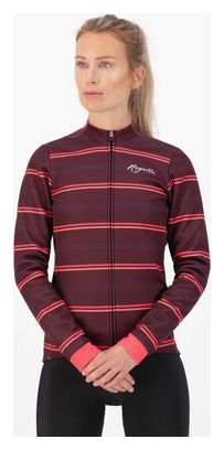 Veste Velo Hiver Rogelli Stripe - Femme - Bordeaux/Corail