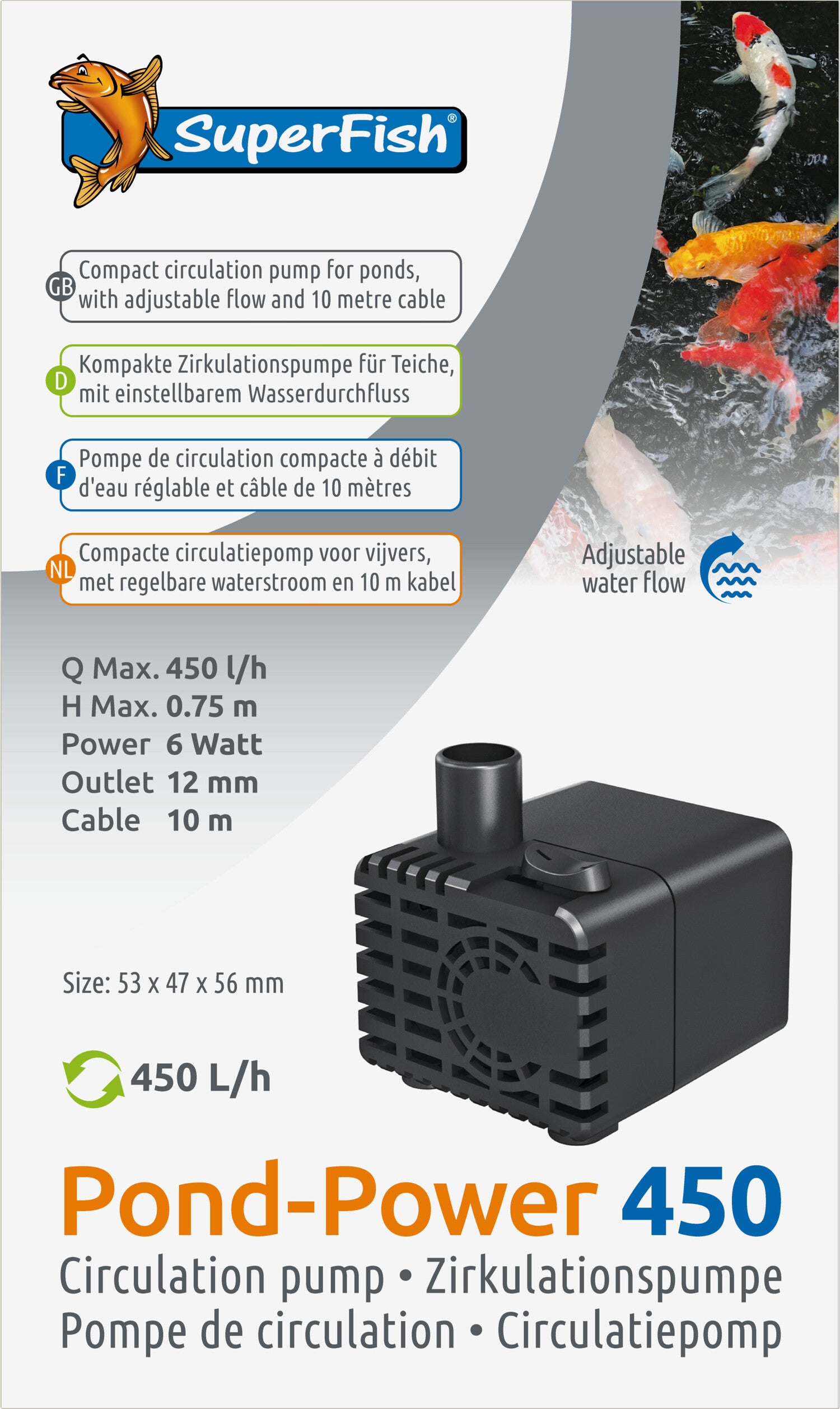 SuperFish circulatiepomp Pond-Power 450 l/h