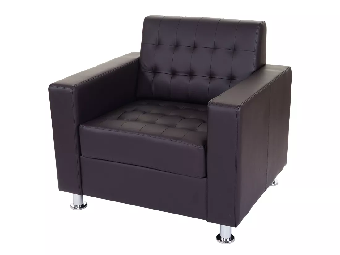 Fauteuil Pori, similicuir, café
