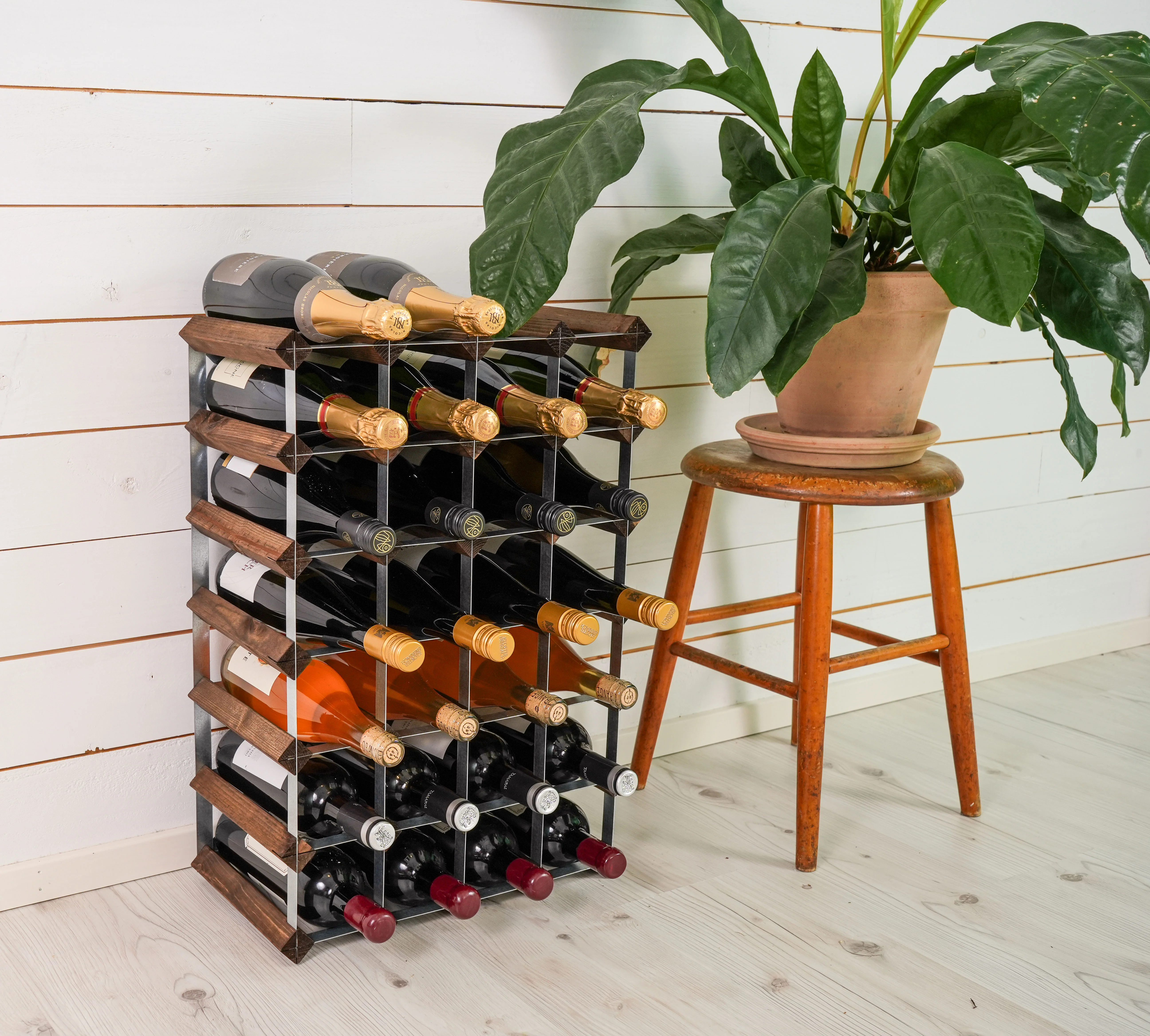 Traditional Wine Rack  Vinreol, 30 flasker - mørk eg