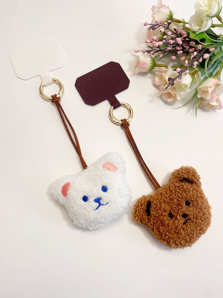 Harnai - Bear Chenille telefoonhanger met koordkussen