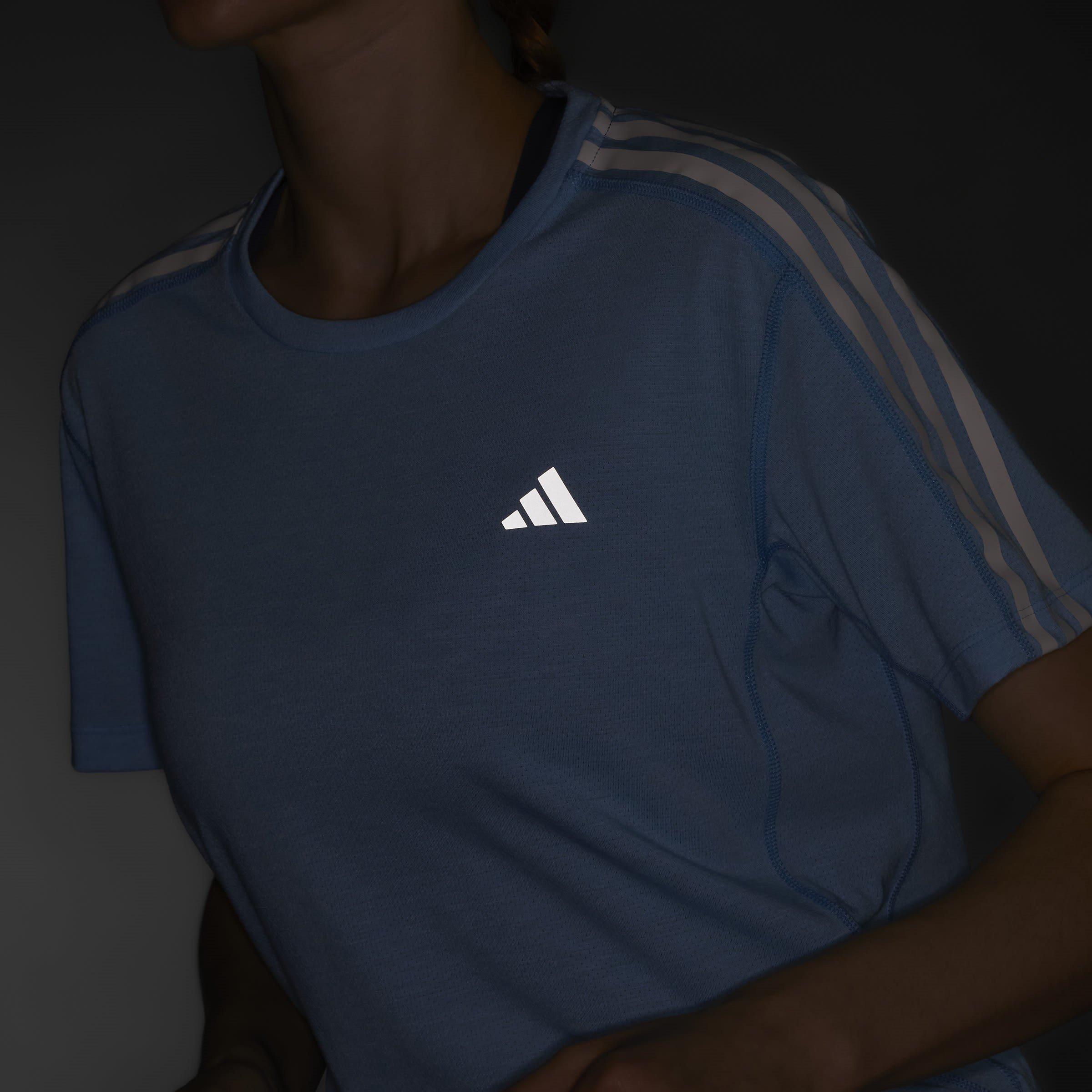 adidas Own The Run Three Stripe T Shirt Womens