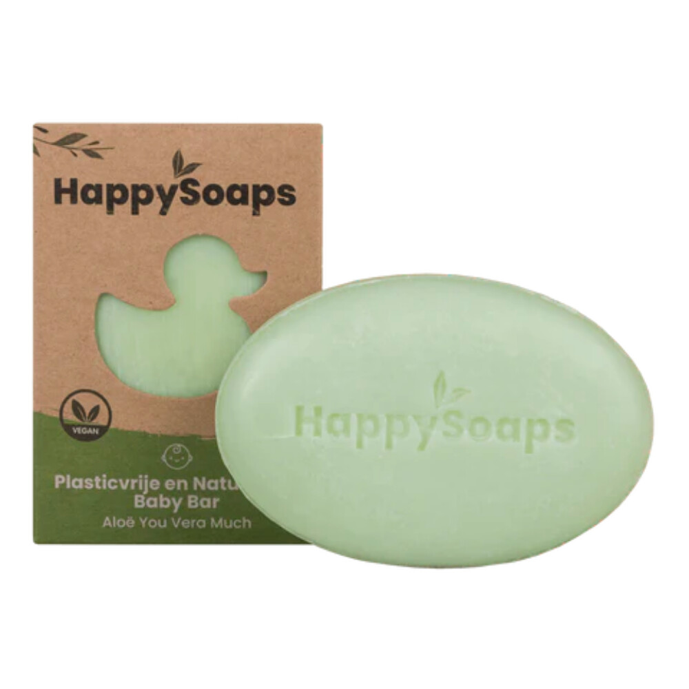 HappySoaps Baby Shampoo en Body Wash Bar Aloë You Vera Much80 gr