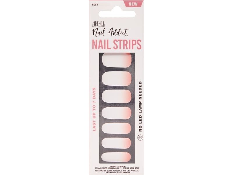 Ardell Nail Strips Rosey Cheeks 16 Stück Nagellack, der nicht trocknen muss, nicht absplittert und auch noch länger hält