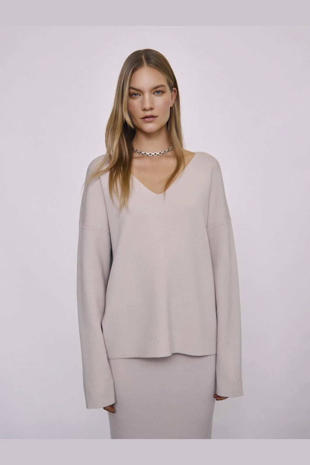 Object Objreynard V-Neck Pullover 4487646 silver gray