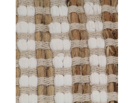 VIDAXL - Tapis de bain Tapis de salle de bain tissés à la main naturel et blanc