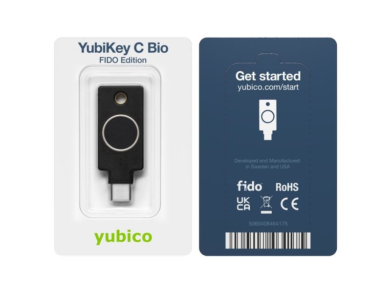 Yubico YubiKey C Bio-FIDO Edition FW 5.7 USB-C, 1 Stück YubiKey Bio Serie – FIDO-Edition