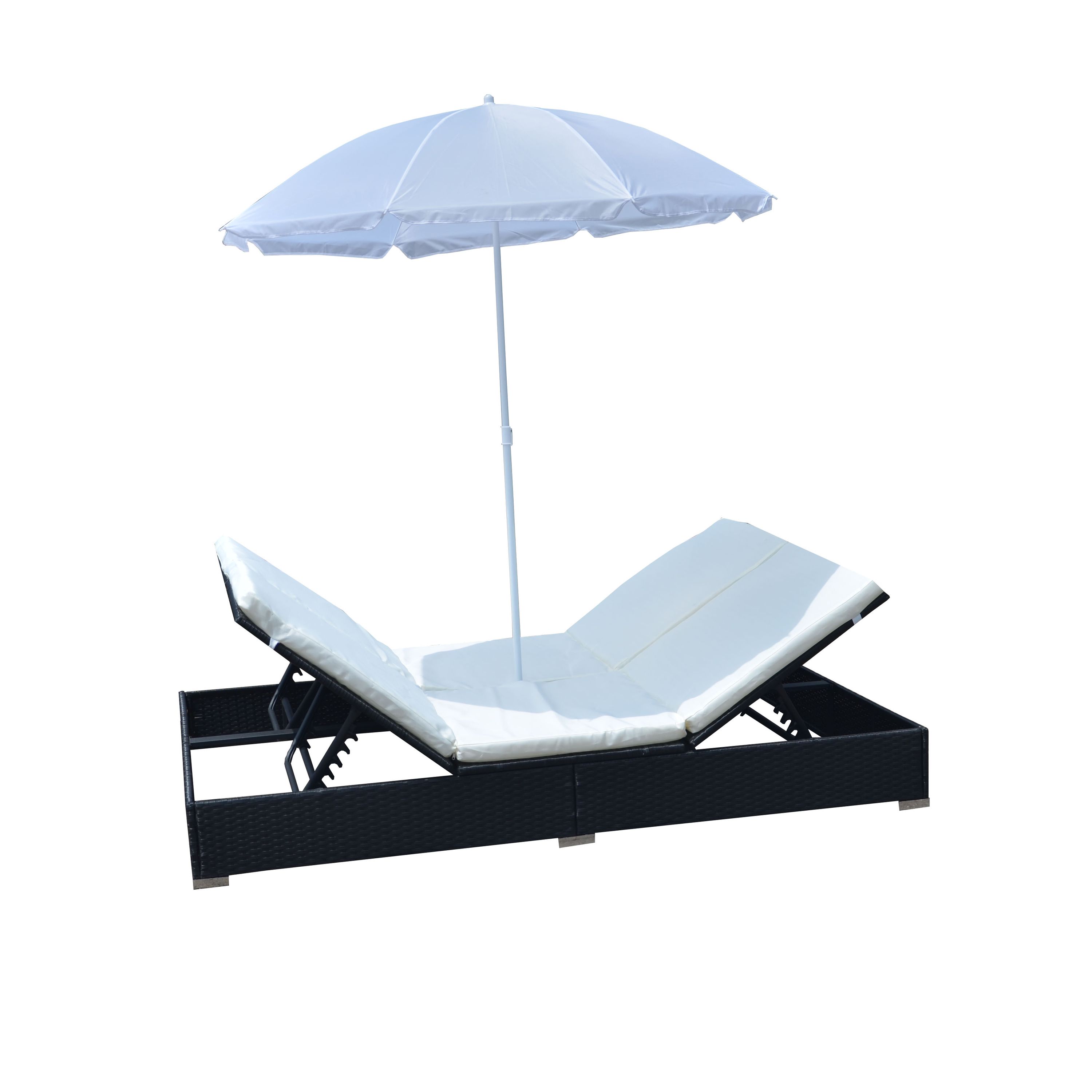 Sonnenbett Rattan JAMILIA schwarz