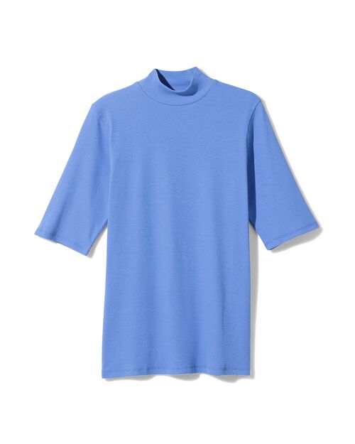 t-shirt côtelé femmes bleu