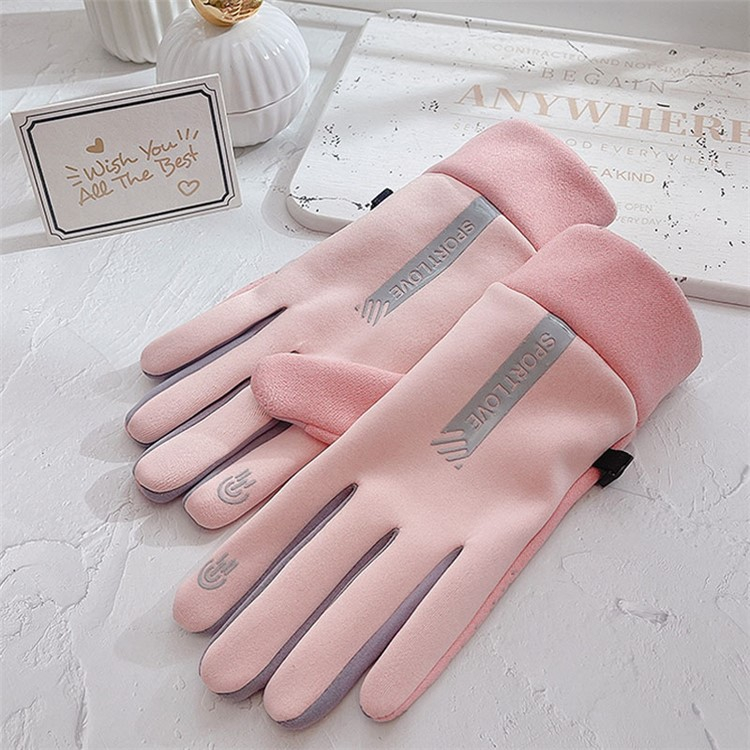 (1 Paar) Gr. L Unisex Fleece Handschuhe Kapazitive Touchscreen Handschuhe für Smartphone / Tablet - Schwarz / Blau