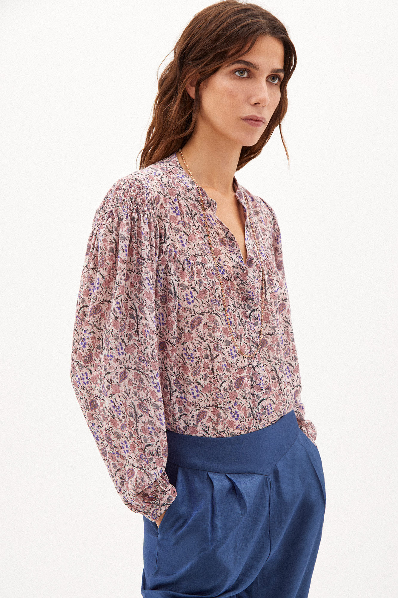 Vega Camisa fluida estampada - Rosa