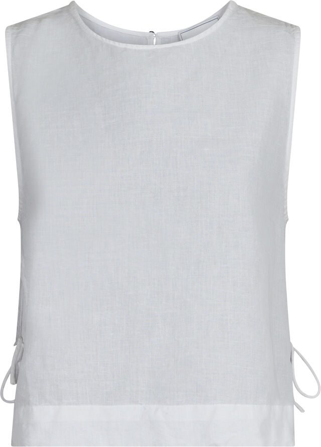 Neo Noir Svetlana linen Top White
