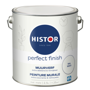 Histor Perfect Finish muurverf mat Ral 9003 2,5 liter