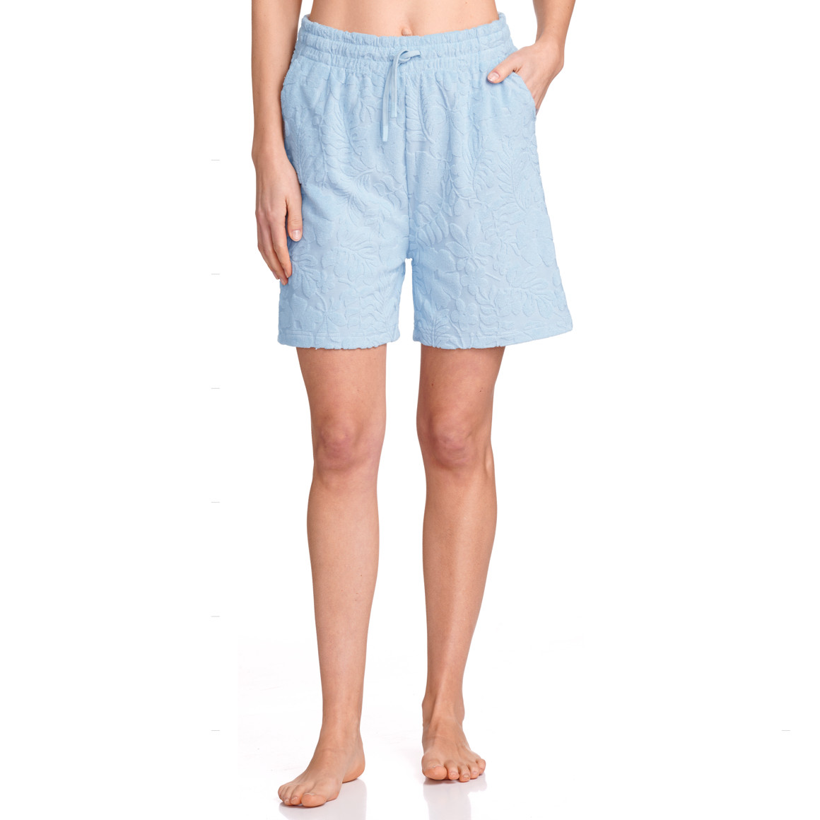 Gina Benotti Damen Joggingshorts mit Frottee-Muster hellblau
