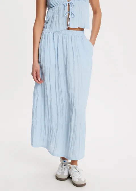 Midi rok geplooid blauw (BLW.L)