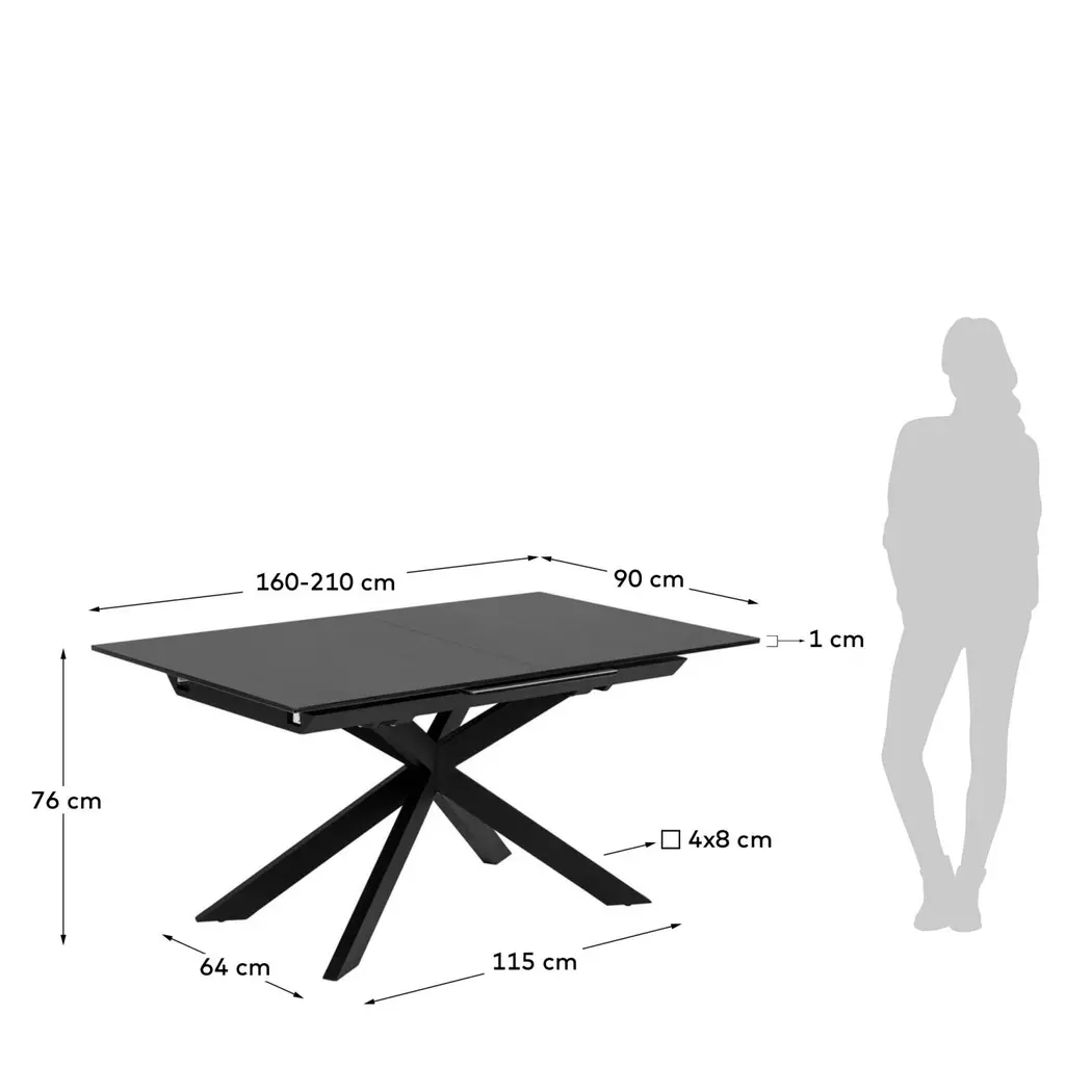 Esstisch mit Auszug Atminda 160/210 x 90 cm