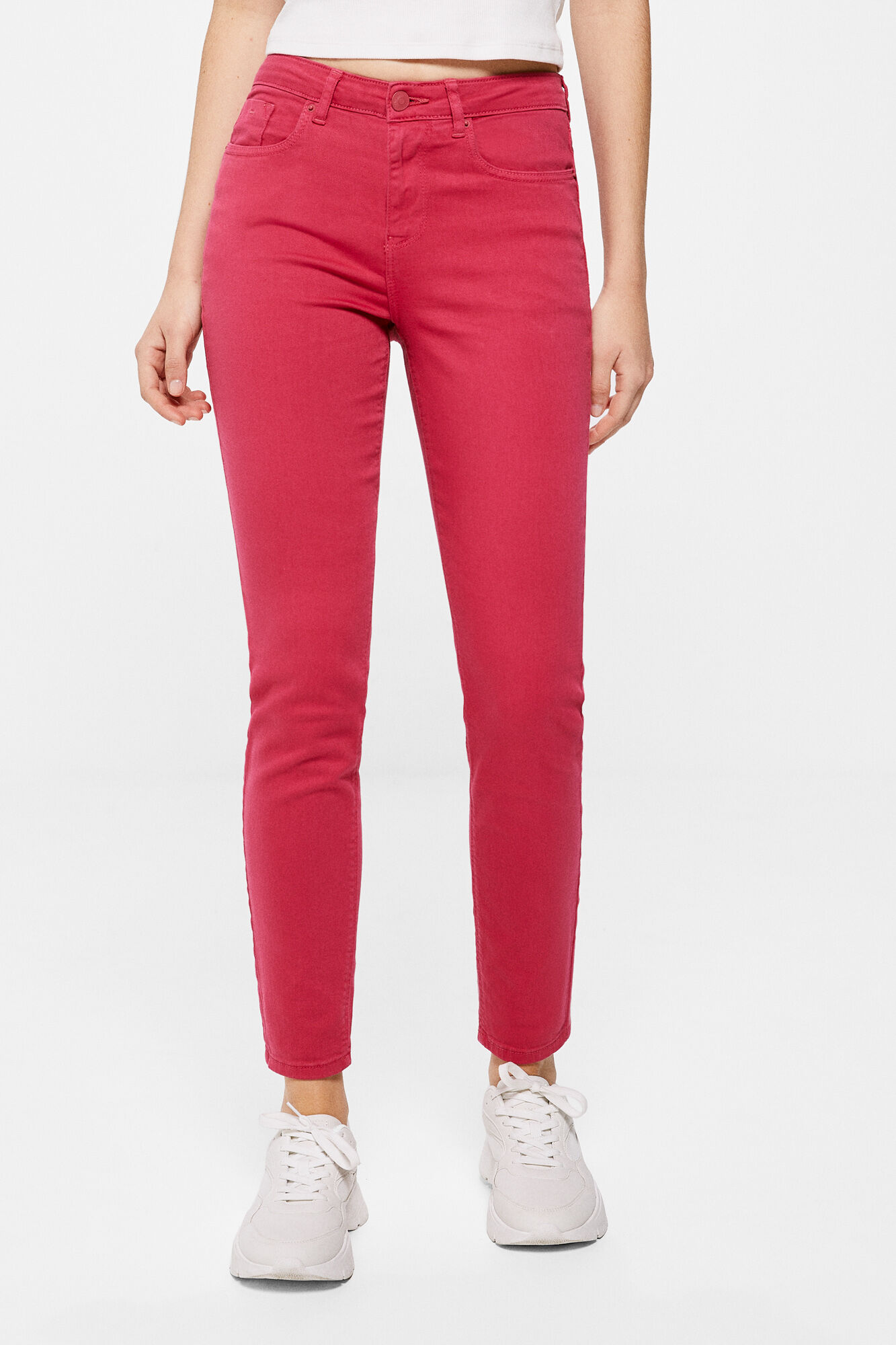 Calça jeans cropped slim tingida ecologicamente - roxa