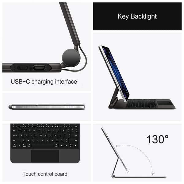 INF Beskyttende etui for iPad med Bluetooth-tastatur iPad Pro 13 M4 2024