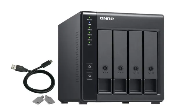 QNAP TR-004 - Harddisk-array - 0 TB - 4 bays (SATA-300) - USB 3.2 Gen 1 (ekstern)