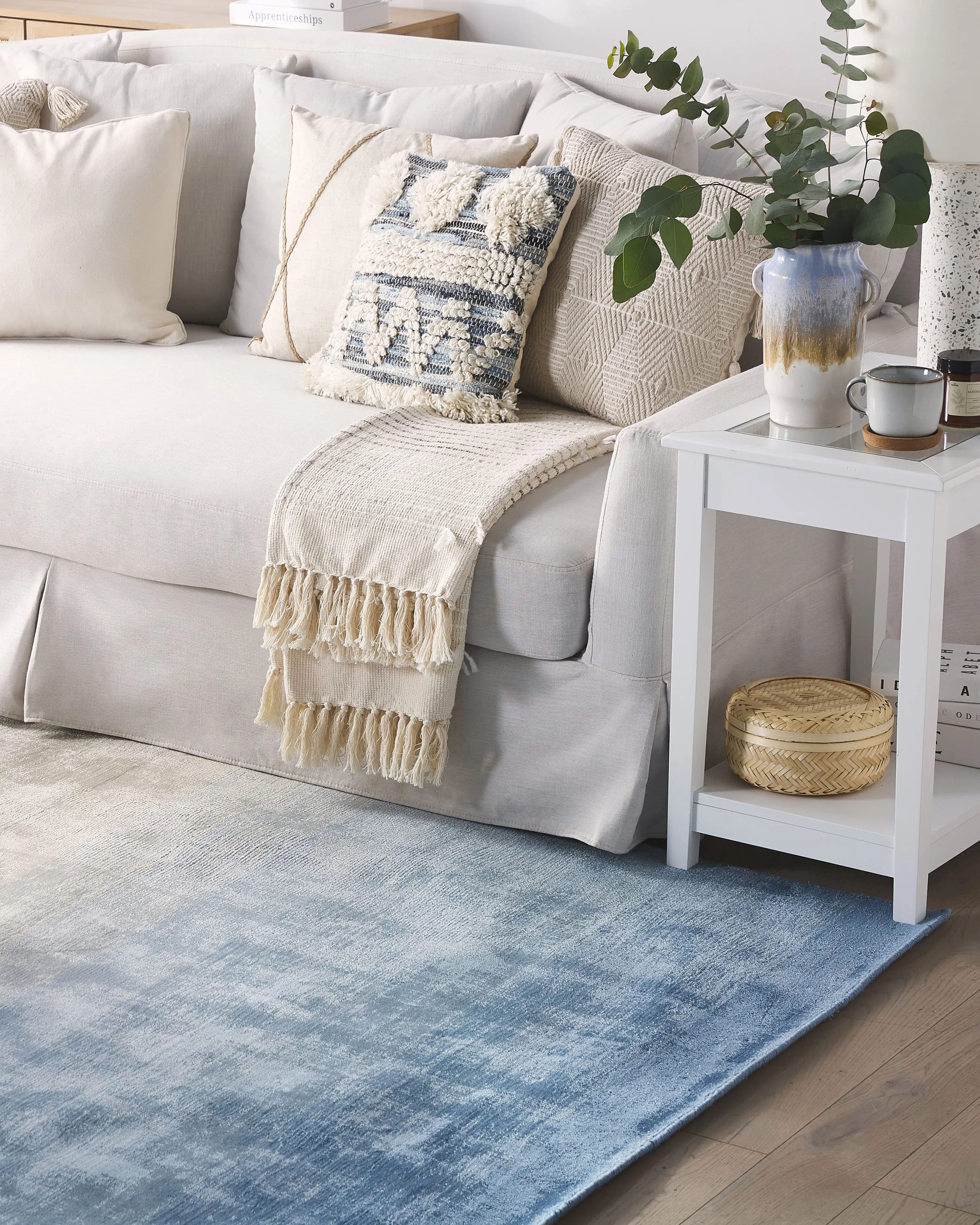 Vloerkleed ERCIS Blauw 200 x 200 cm Viscose