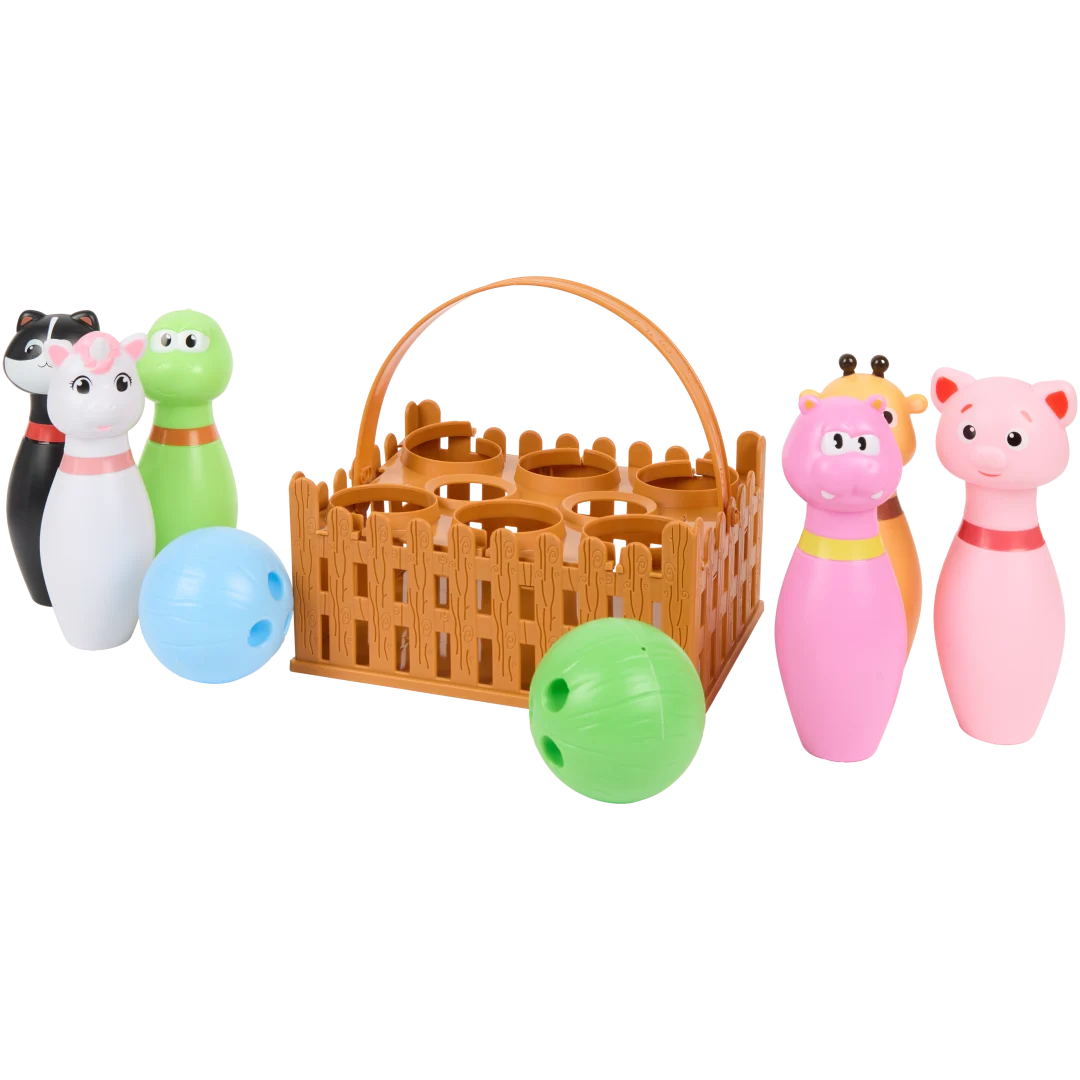 Dieren-bowlingset 9-delig