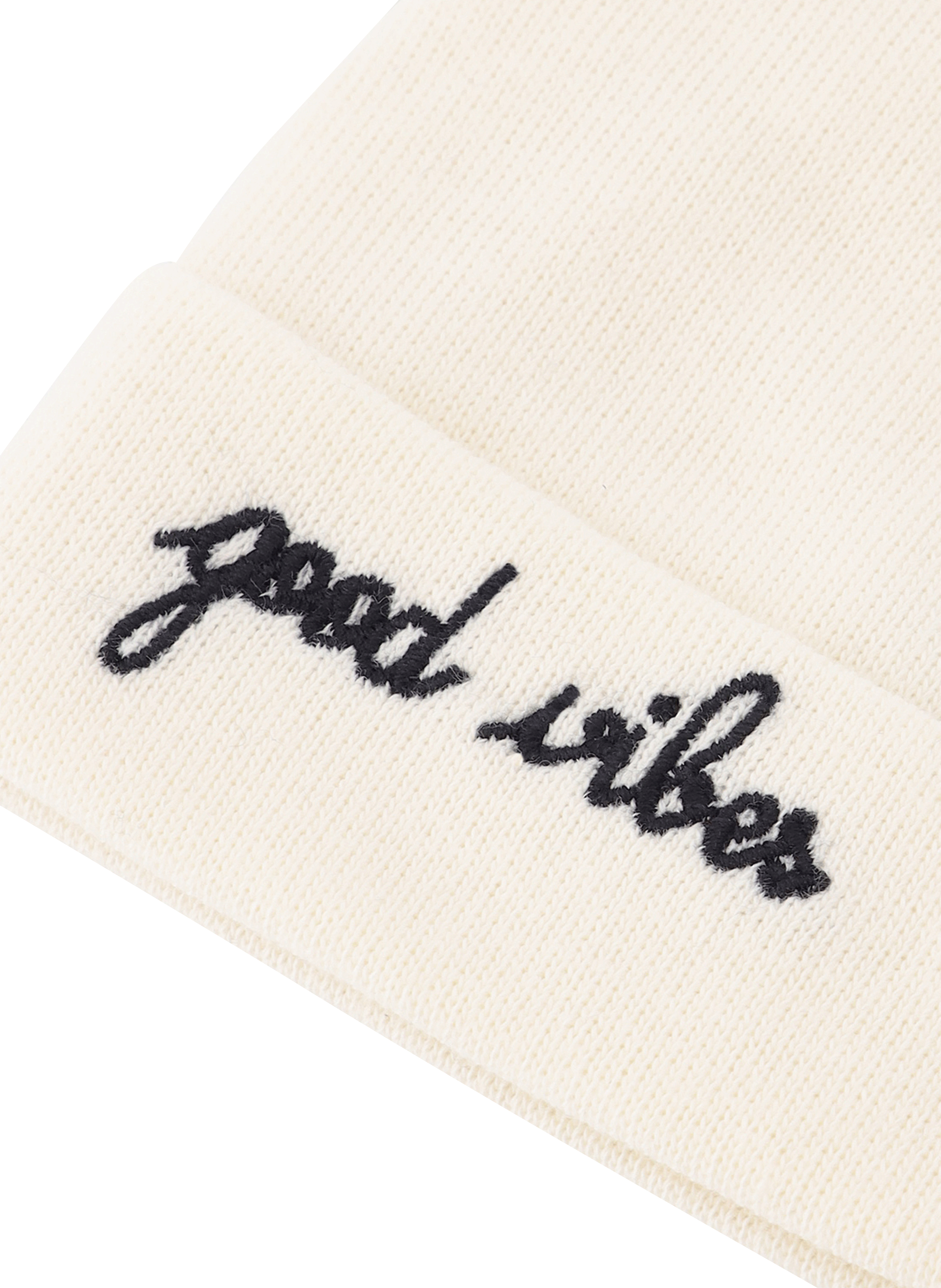 BIRTH BEANIE CHAUMONT GOOD VIBES - Bonnet de naissance brodé good vibes en coton bio | Blanc