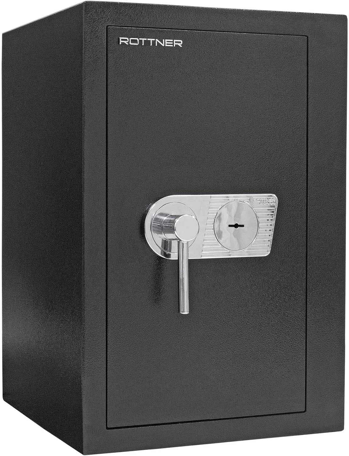Rottner Wertschutzschrank Ben 65 EN1 mit Doppelbartschloss 2 Schlüssel Aufbohrschutz Schwarz HxBxT 655x435x445 mm versperrbarer Innentresor 2 verstellbare Fachböden Befestigungsmaterial