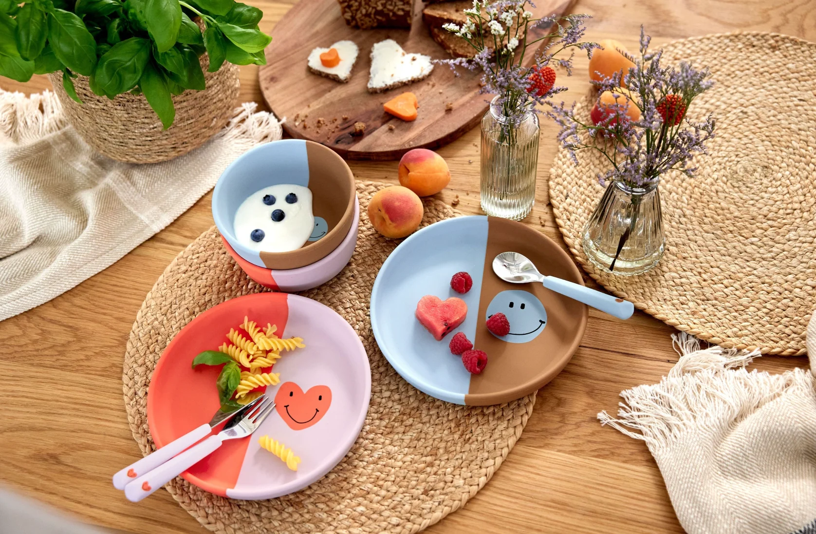 Lassig Lassig Siliconen bord Happy Rascals Heart Lavender