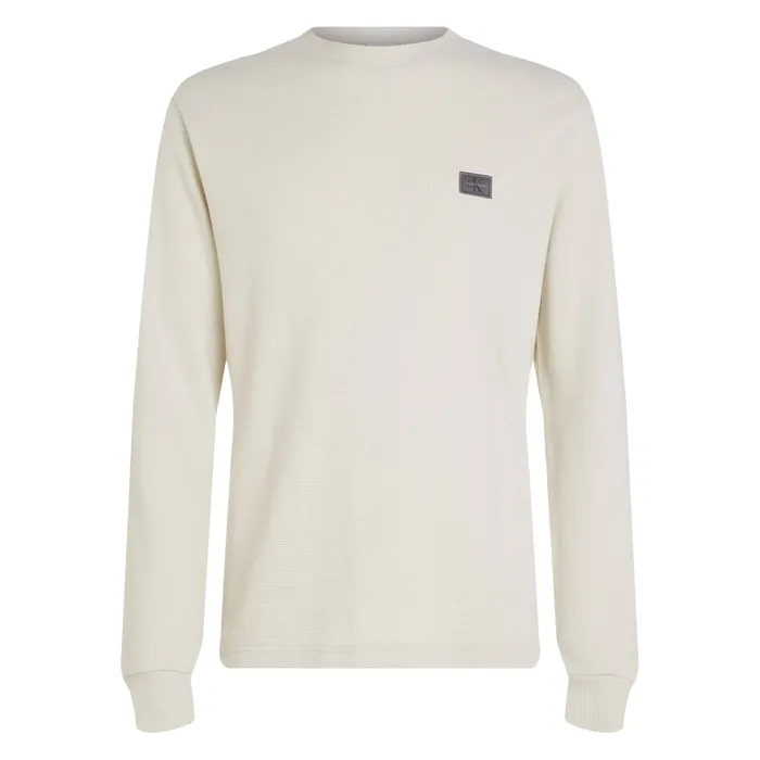 Calvin Klein Woven Label Waffle Longsleeve Shirt Heren