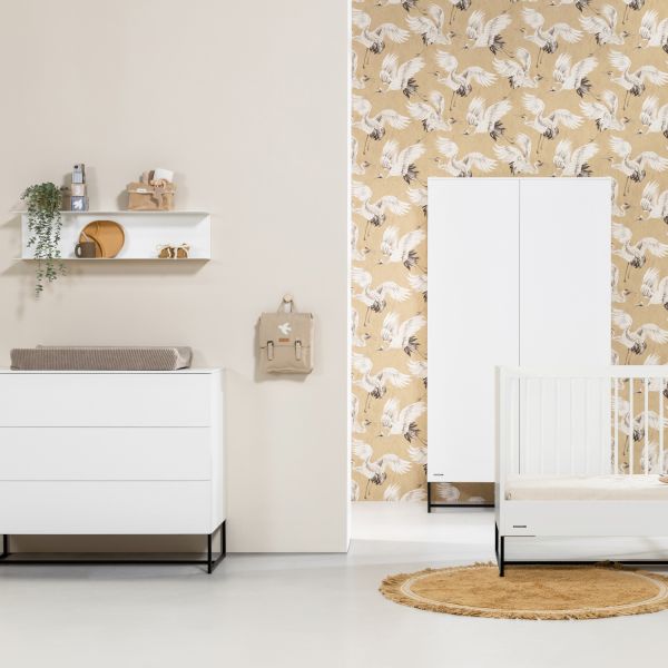 Kidsmill Modular 2 Commode 1D / 2L Mat Wit - Zwart - Mat Wit