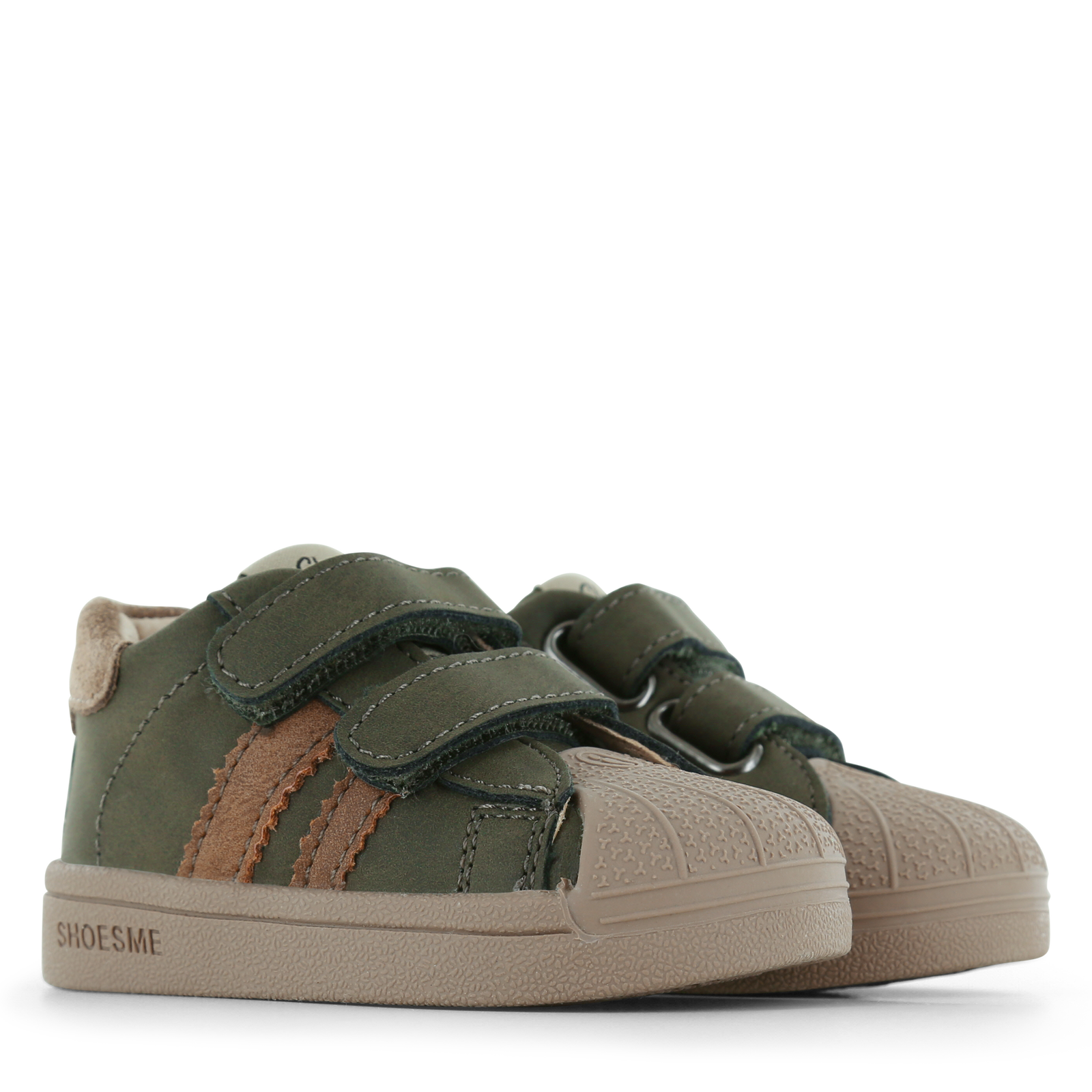 Shoesme groen sneakertje met stootneus Leer | Jongens schoenen