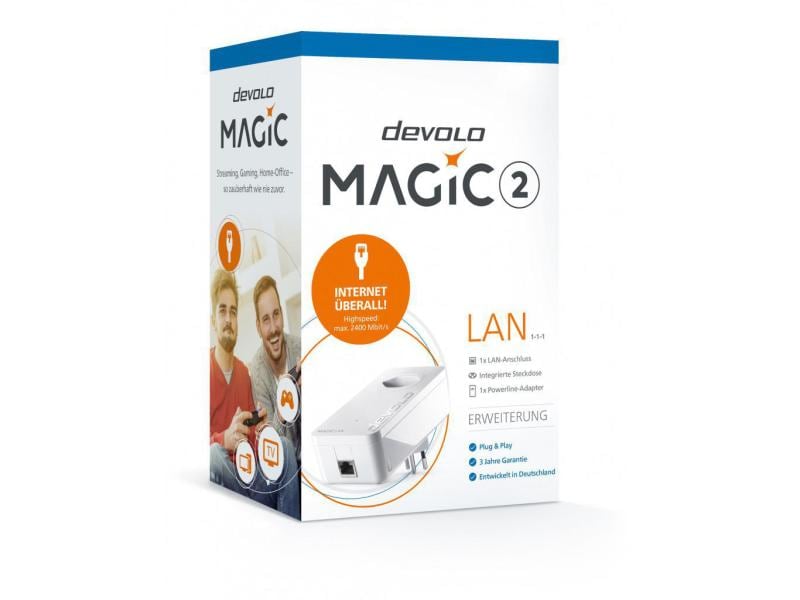 devolo Powerline Magic 2 LAN Erweiterungsadapter LAN-Verbindung über das heimische Stromnetz