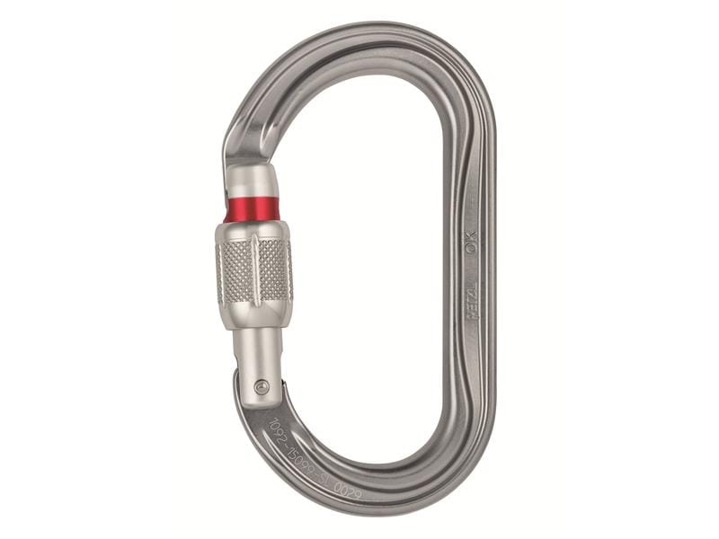 Petzl Karabiner Ok Screw-Lock Ovaler Karabiner für die Verwendung mit Seilrollen und Seilklemmen