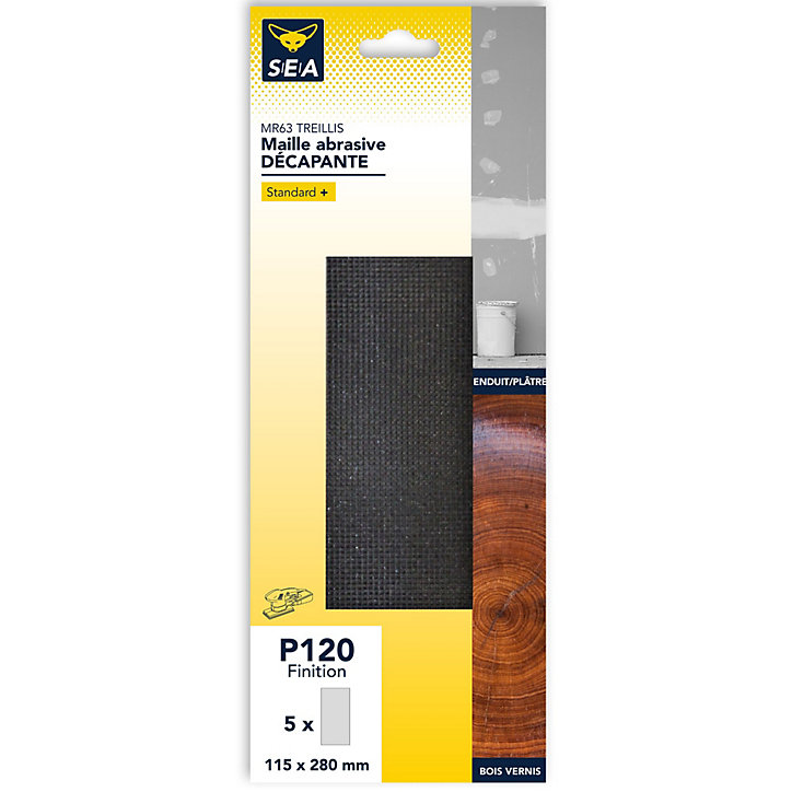 Maille abrasive 115 x 280 mm grain 120 SEA, lot de 2