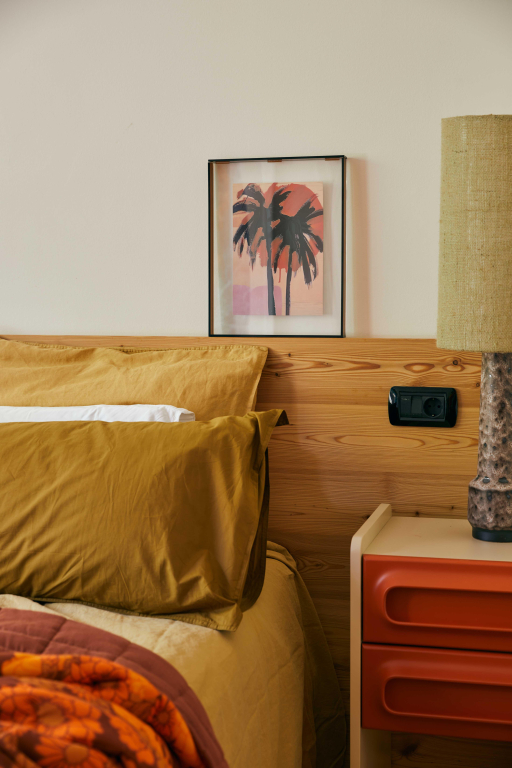 HKliving Acrylic Frame Brown Palms schilderij 40x50