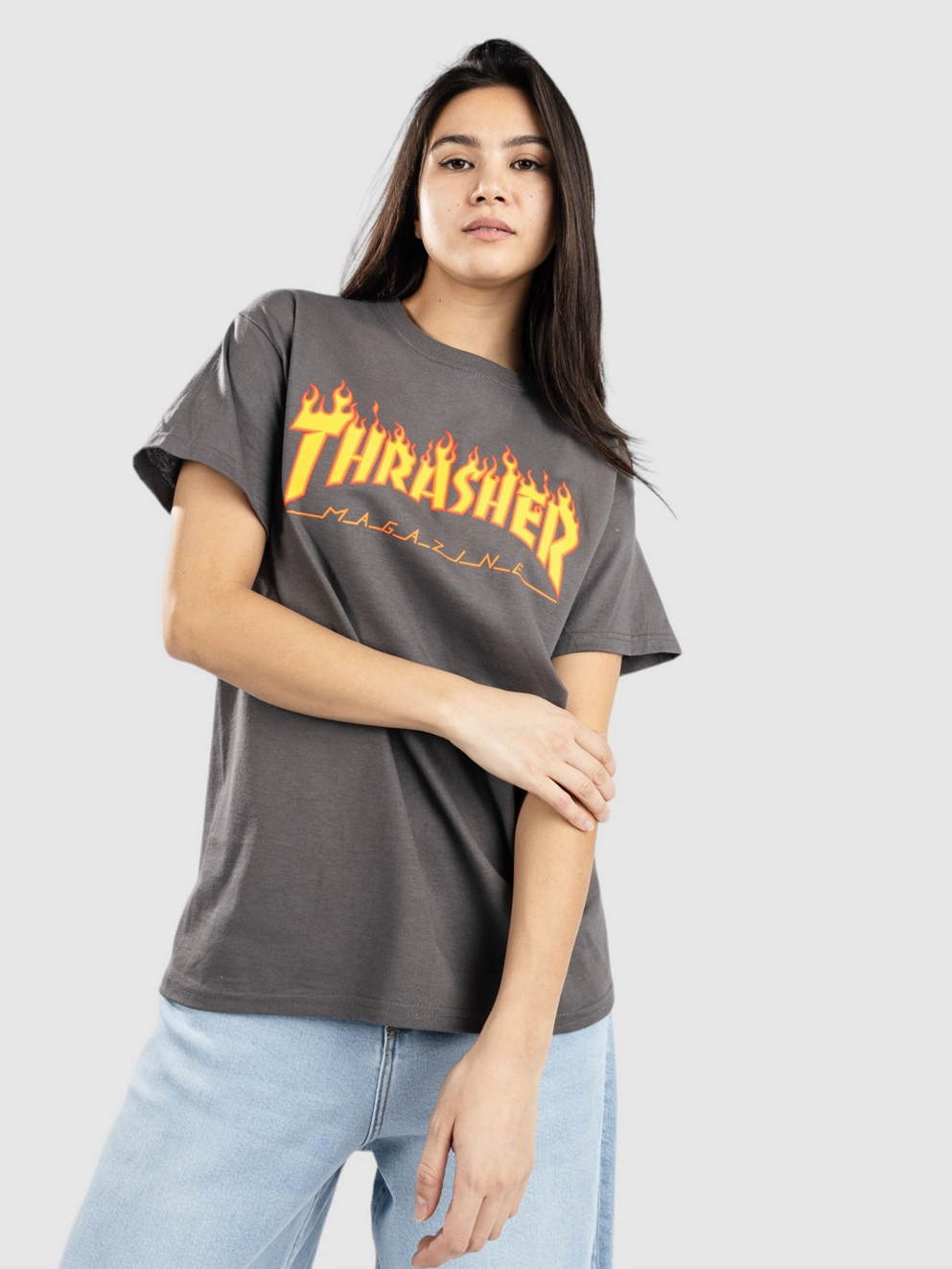 Thrasher Flame T-shirt charcoal
